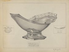 Silver Cake Basket, c. 1936. Creator: Giacinto Capelli.