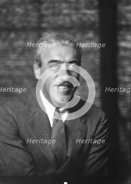 Stiller, Mauritz, Mr., portrait photograph, 1927 Creator: Arnold Genthe.