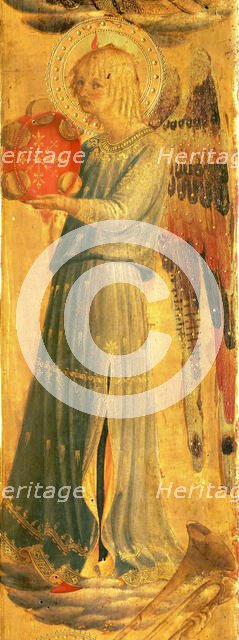 Angel making music (From the Tabernacle of the Linaioli), ca. 1433. Creator: Angelico, Fra Giovanni, da Fiesole (ca. 1400-1455).