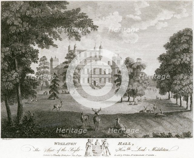 Wollaton Hall, Nottingham, Nottinghamshire, 1791. Artist: W & J Walker