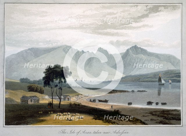 'The Isle of Arran taken near Ardrossan', Scotland, 1817. Artist: William Daniell