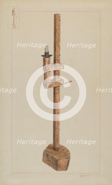 Candle Stand, c. 1937. Creator: Edward L Loper.