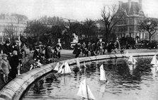 Toy boats at the Tuileries Gardens, Paris, 1931.Artist: Ernest Flammarion