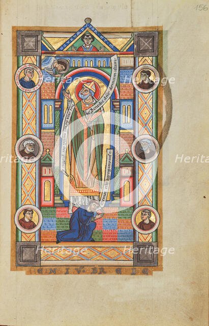Saint Bernward of Hildesheim; Stammheim Missal, probably 1170s. Creator: Unknown.