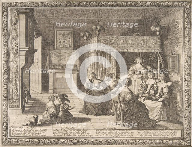 Visit to the New Mother, 1633. Creator: Abraham Bosse.