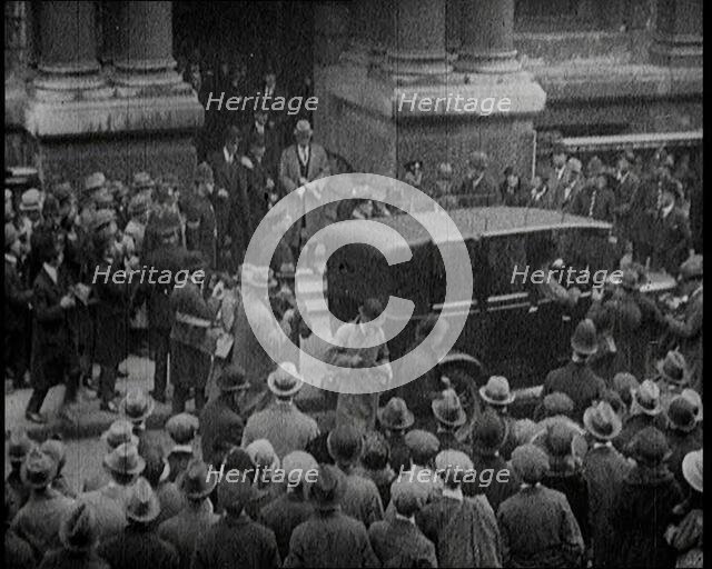 People Gathering and Coming and Going Outside the Carlton Club in London, 1922. Creator: British Pathe Ltd.