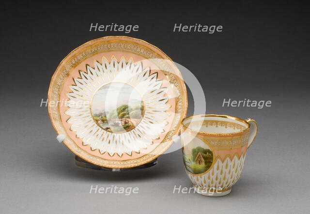 Cup and Saucer, Derby, 1780/95. Creator: Derby Porcelain Manufactory England.