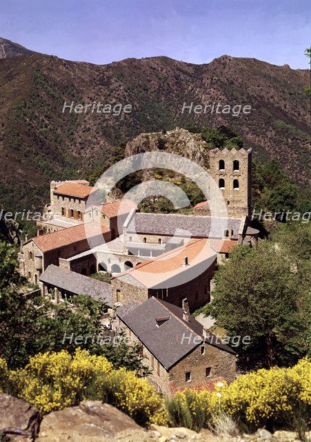 General view of the Abbey of Sant Martí Canigou, building founded by Count Wilfred in the ninth c…