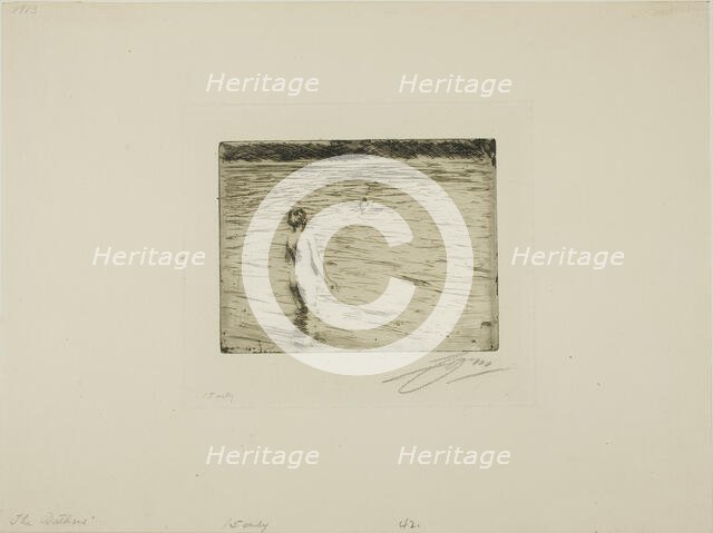 Mother Bathing, 1894. Creator: Anders Leonard Zorn.