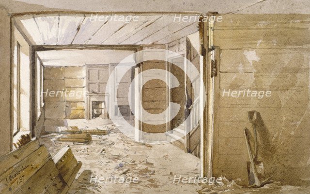 Interior of the room next to the White Lyon Prison, Borough High Street, Southwark, London, 1887. Artist: John Crowther