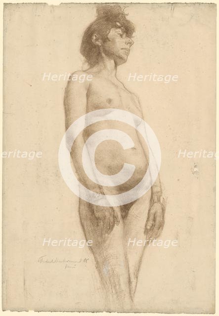 Nude Woman Standing, 1885. Creator: Frederick William MacMonnies (American, 1863-1937).
