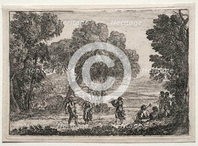Landscape with a Country Dance (Small Plate), c. 1637. Creator: Claude Lorrain (French, 1604-1682).