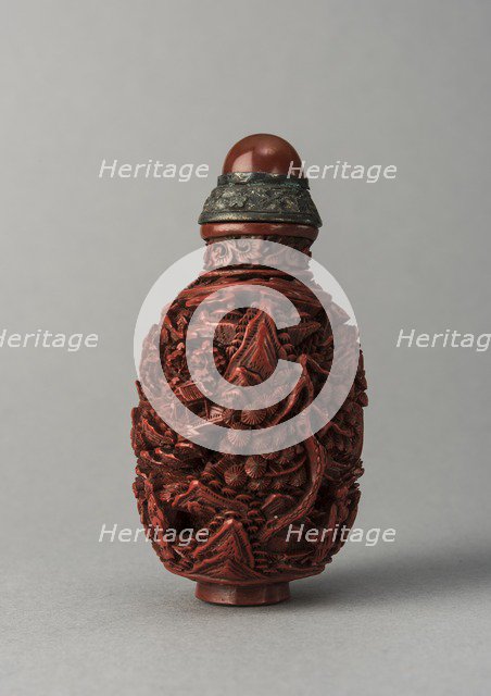 Lacquer snuff bottle, China, Qing dynasty, 1644-1911. Creator: Unknown.