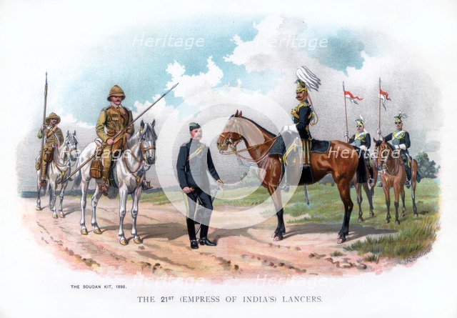 'The 21st (Empress of India's) Lancers', 1900. Artist: R Simkin