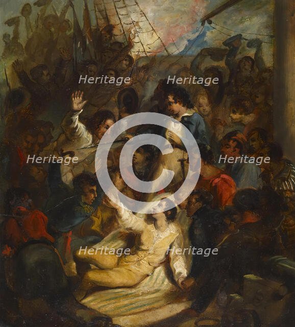 "Don’t give up that ship!", c1840. Creator: Alfred Jacob Miller.