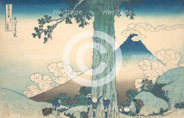 Mishima Pass in Kai Province (Koshu Mishima goe), from the series Thirty-six Views ..., ca. 1830-32. Creator: Hokusai.