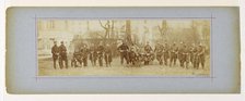 Panorama: group portrait of soldiers from the 97th battalion, 1870. Creator: Andre-Adolphe-Eugene Disderi.