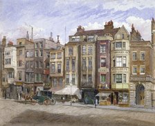 View of commercial premises in the Strand, Westminster, London, 1881.    Artist: John Crowther