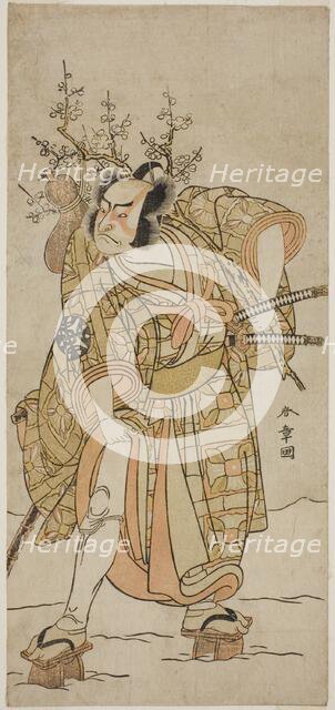 The Actor Nakamura Nakazo I as Matano no Goro in the Play Hana-zumo Genji Hiiki..., c. 1775. Creator: Shunsho.