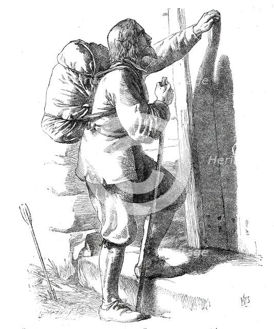 "Christian Knocking at the Gate", from "The Pilgrim's Progress", 1860. Creator: Unknown.
