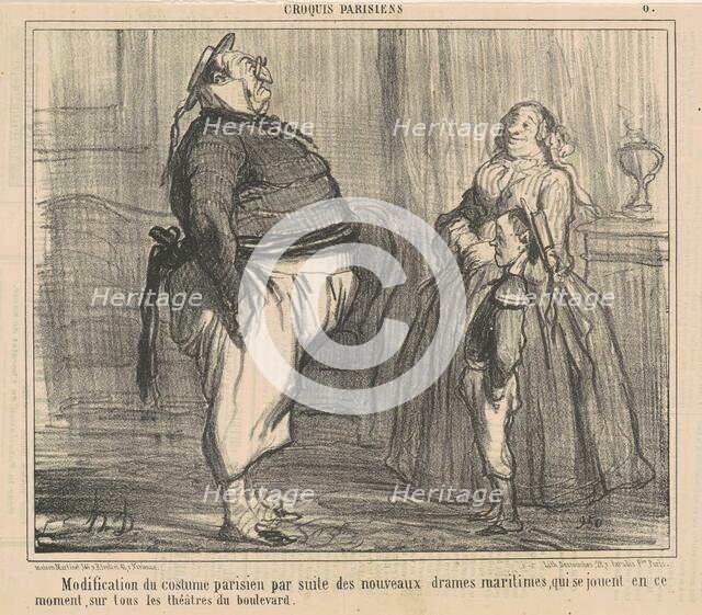 Modification du costume parisien ..., 19th century. Creator: Honore Daumier.