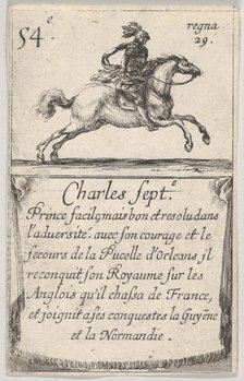 Charles Sept.-e / Prince facile..., from 'Game of the Kings of France' (Jeu des Rois de Fr..., 1644. Creator: Stefano della Bella.