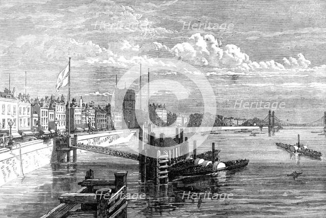 The Chelsea Embankment, from Battersea Bridge, 1874. Creator: Unknown.