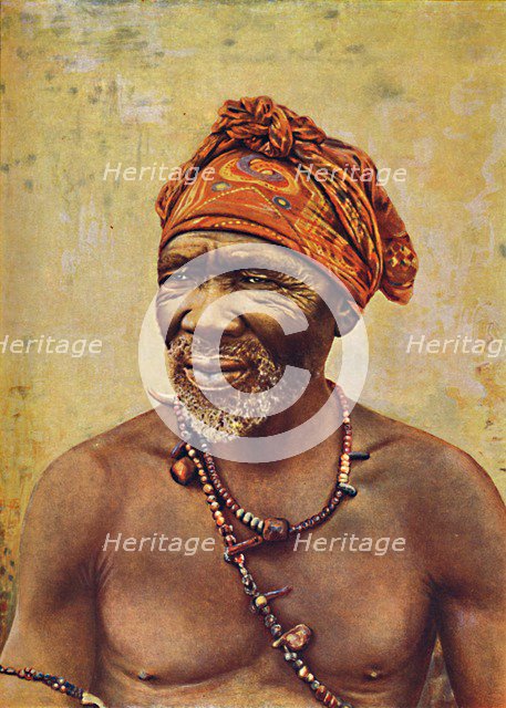 A South African medicine man, 1912. Creator: GW Wilson and Company.