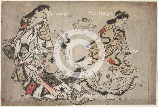 The insistent lover, from an untitled series of erotic prints, c. 1684/98. Creator: Sugimura Jihei.