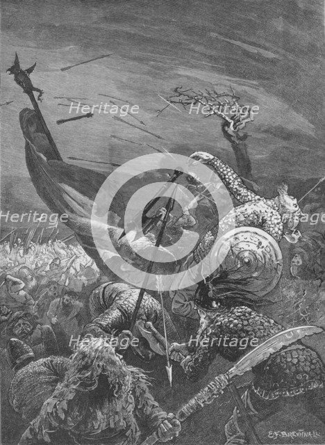 Death of King Harold at the Battle of Hastings, 1066 (1905). Artist: Unknown.