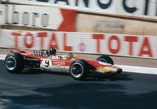 Lotus 49, Gold Leaf, driven by Graham Hill at the 1968 Monaco Grand Prix. Creator: Unknown.