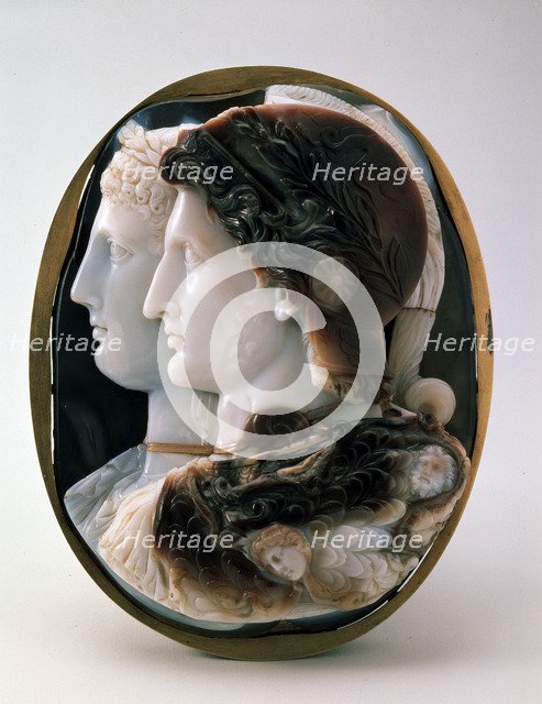 'Cameo (The Gonzaga Cameo) with King Ptolemy II of Egypt and his wife Arsinoe I', 3rd century BC. Artist: Unknown