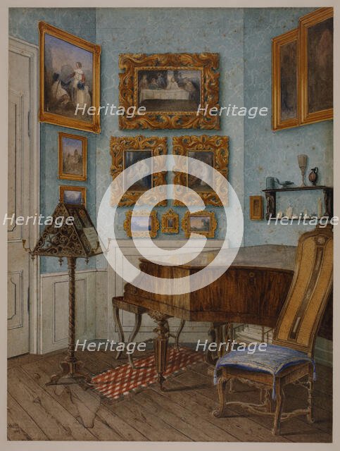 The Music Room of Fanny Hensel née Mendelssohn (1805-1847), 1849. Creator: Helfft, Julius Eduard (1818-1894).