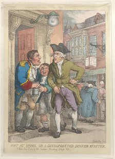 Not at Home, or a Disappointed Dinner Hunter, June 13, 1823., June 13, 1823. Creator: Thomas Rowlandson.