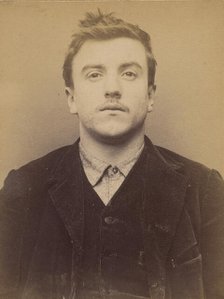 Cabuzac. Jean. 25 ans, né le 23/7/68 à Ivry la Bataille (Eure). Ciseleur. Anarchiste. 12/3..., 1894. Creator: Alphonse Bertillon.