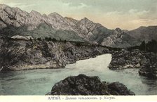 Valley of the Katun River near the Village of Chemal, Teldekpen Rapid (Edigan Rapid), 1911-1913. Creator: Sergei Ivanovich Borisov.