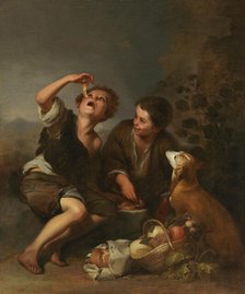 Two beggar boys eating fruit, 1842-1866.  Creator: Wladimir Swertschkoff.