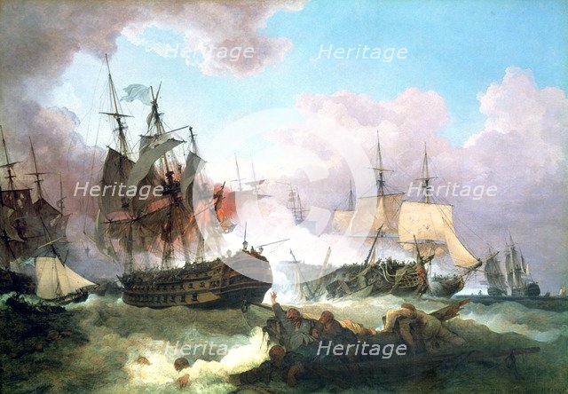 'The Battle of Camperdown', 1799. Artist: Philip James de Loutherbourg