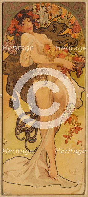 Autumn (From the Series Les Saisons), c. 1900. Creator: Mucha, Alfons Marie (1860-1939).