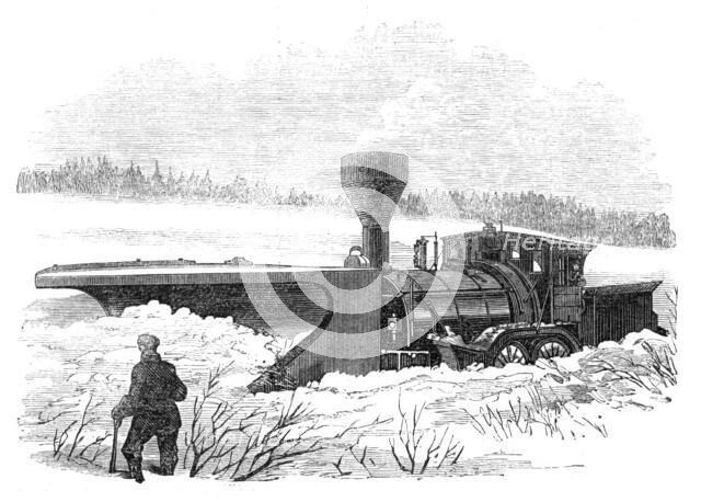 Snow-Plough on the Grand Trunk Railway of Canada, 1870. Creator: Unknown.