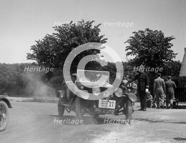 AC Acedes Six open tourer of J Mollart competing in the B&HMC Brighton Motor Rally, 1930. Artist: Bill Brunell.