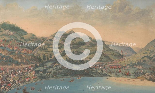 The Battle of Morgarten on 15 November 1315, 17th century. Creator: Anonymous.