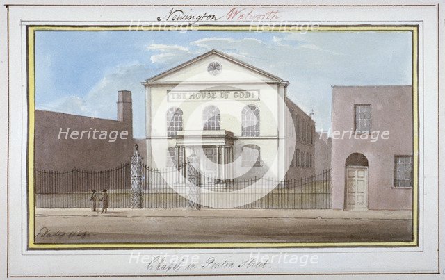 View of the chapel in Penton Street, Southwark, London, 1825. Artist: G Yates