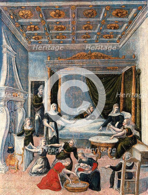 The birth of a baby. Creator: Unknown.