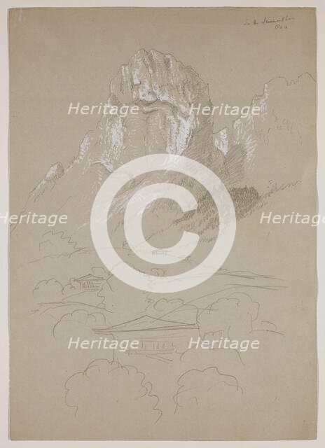 In the Simmenthal Pass, Switzerland, 1841. Creator: Thomas Cole.