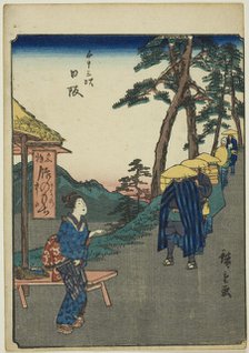 Nissaka, from the series "Fifty-three Stations [of the Tokaido] (Gojusan tsugi)," also..., 1852. Creator: Ando Hiroshige.