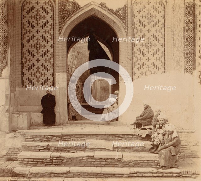 At the entrance to Shakh-i Zindeh, Samarkand, between 1905 and 1915. Creator: Sergey Mikhaylovich Prokudin-Gorsky.