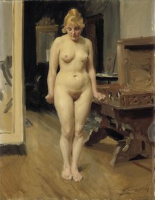 The Shy Model, 1917. Creator: Anders Leonard Zorn.