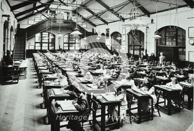 Sitting examinations, Crawford Street School, Camberwell, London, 1906. Artist: Unknown.