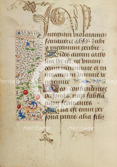 Decorated Text Page; Prayer Book of Charles the Bold, 1469. Creator: Unknown.